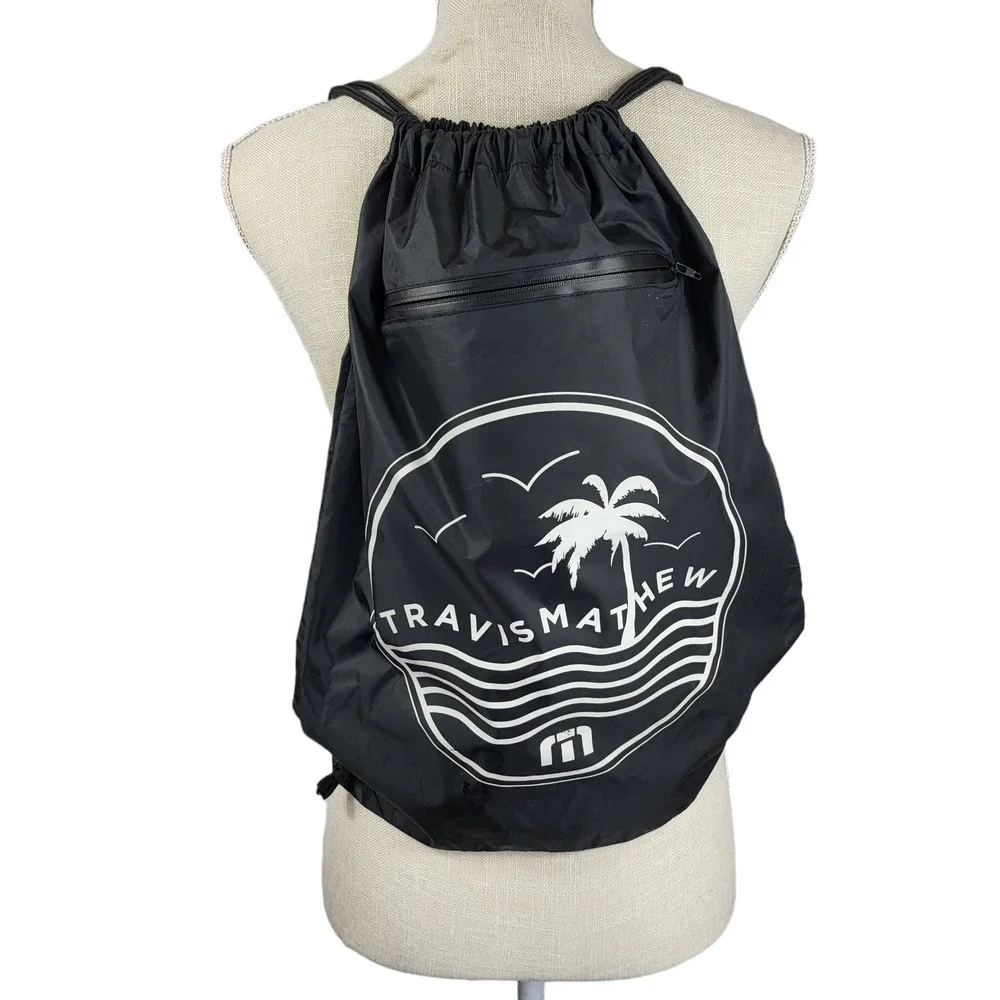 Travis Mathew Black Drawstring Backpack  #‎ 653